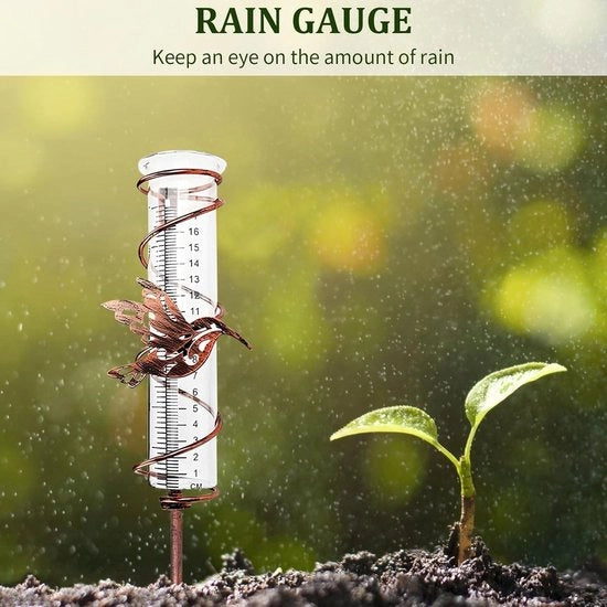 Regolatore di pioggia in vetro con chiodi per radici per giardino prato terrazza - 178 cm Kolibrie