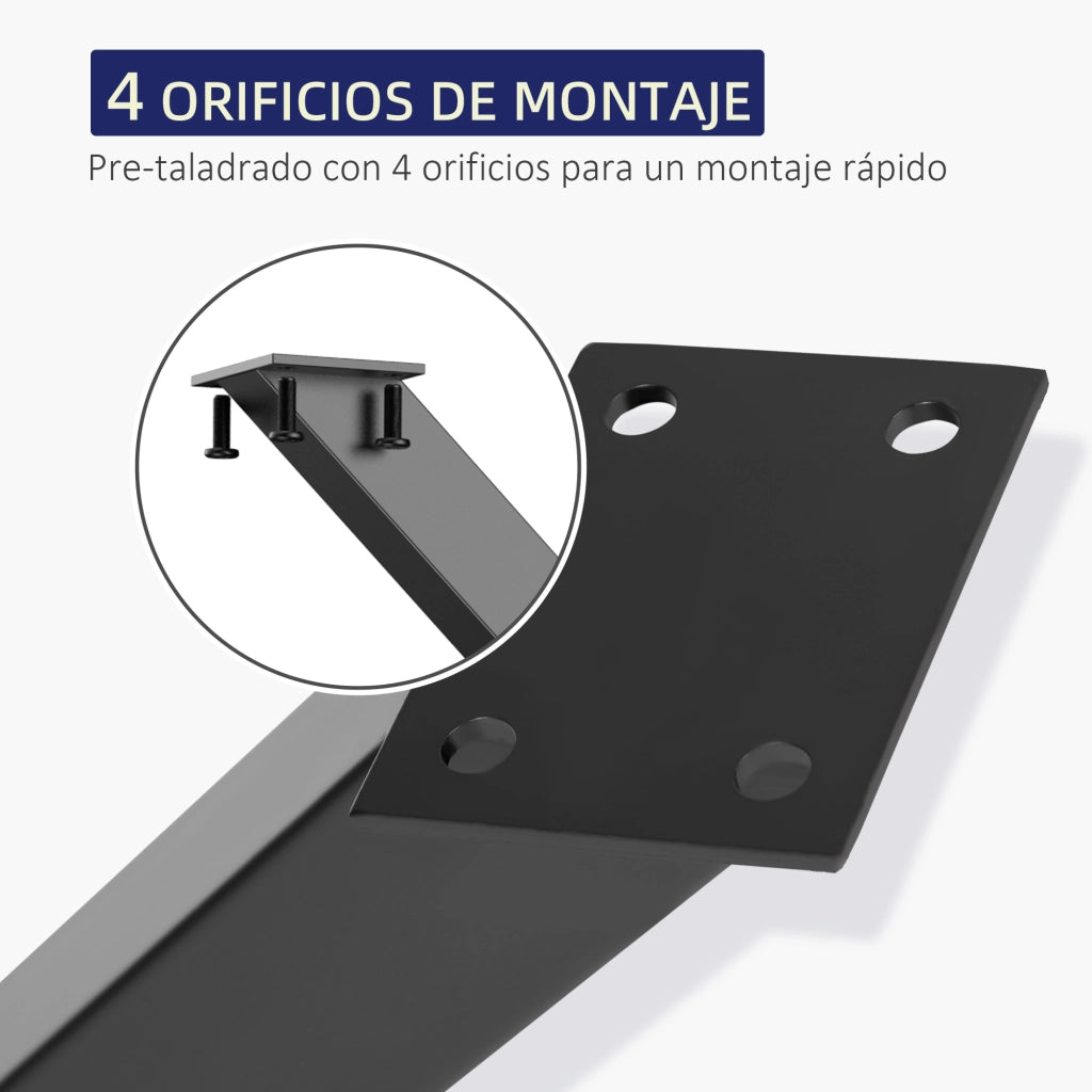 Piedi per Tavolo Industriali in Acciaio Nero ¨C zephmum ¨C 80x72 cm