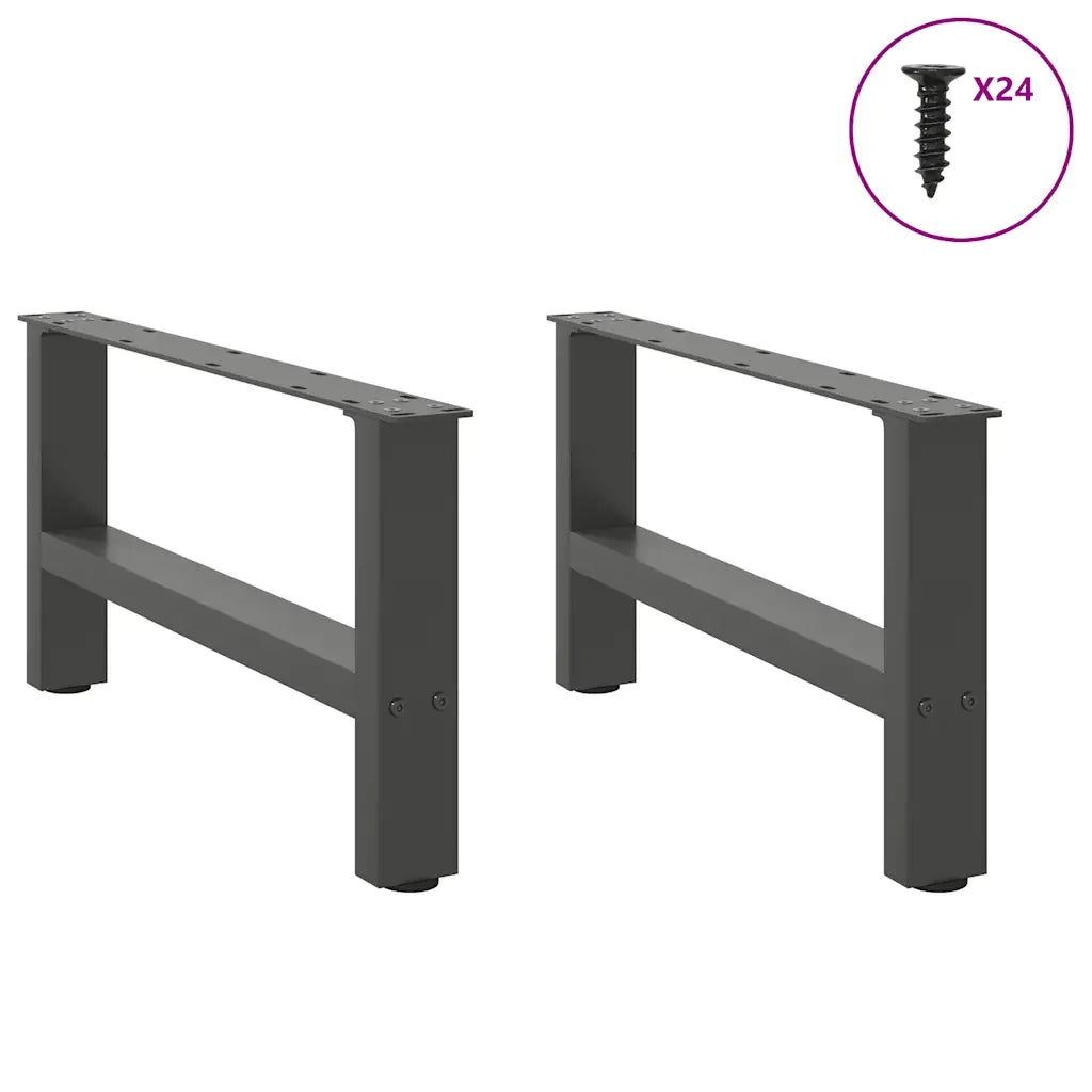 Gambe per Tavolino da Caffè Antracite 2 pz 60x(30-31) cm Acciaio 4013266