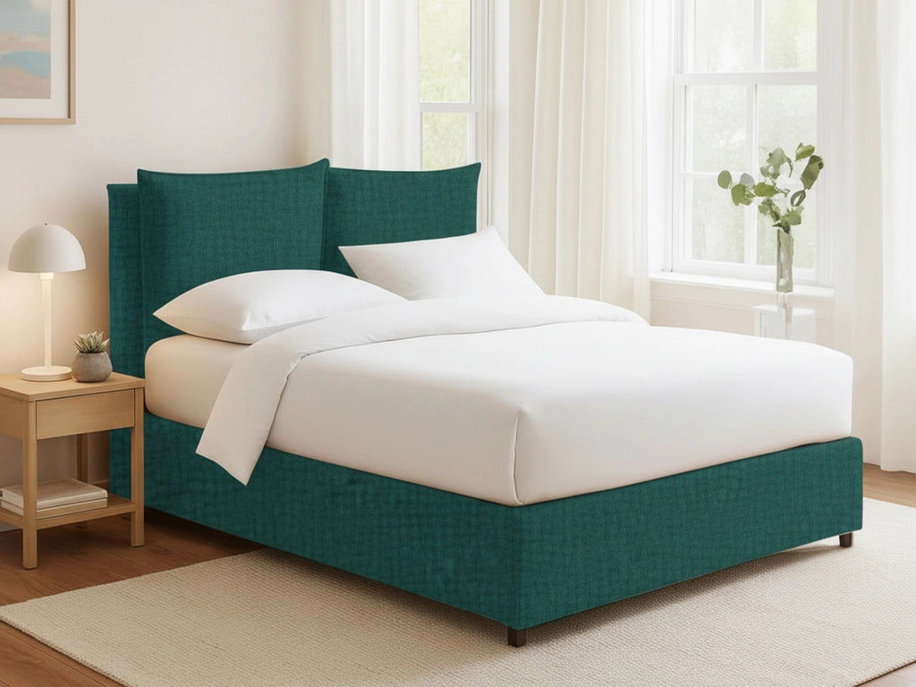 Todmorden, Letto Singolo Sfoderabile Made in Italy, Verde Petrolio