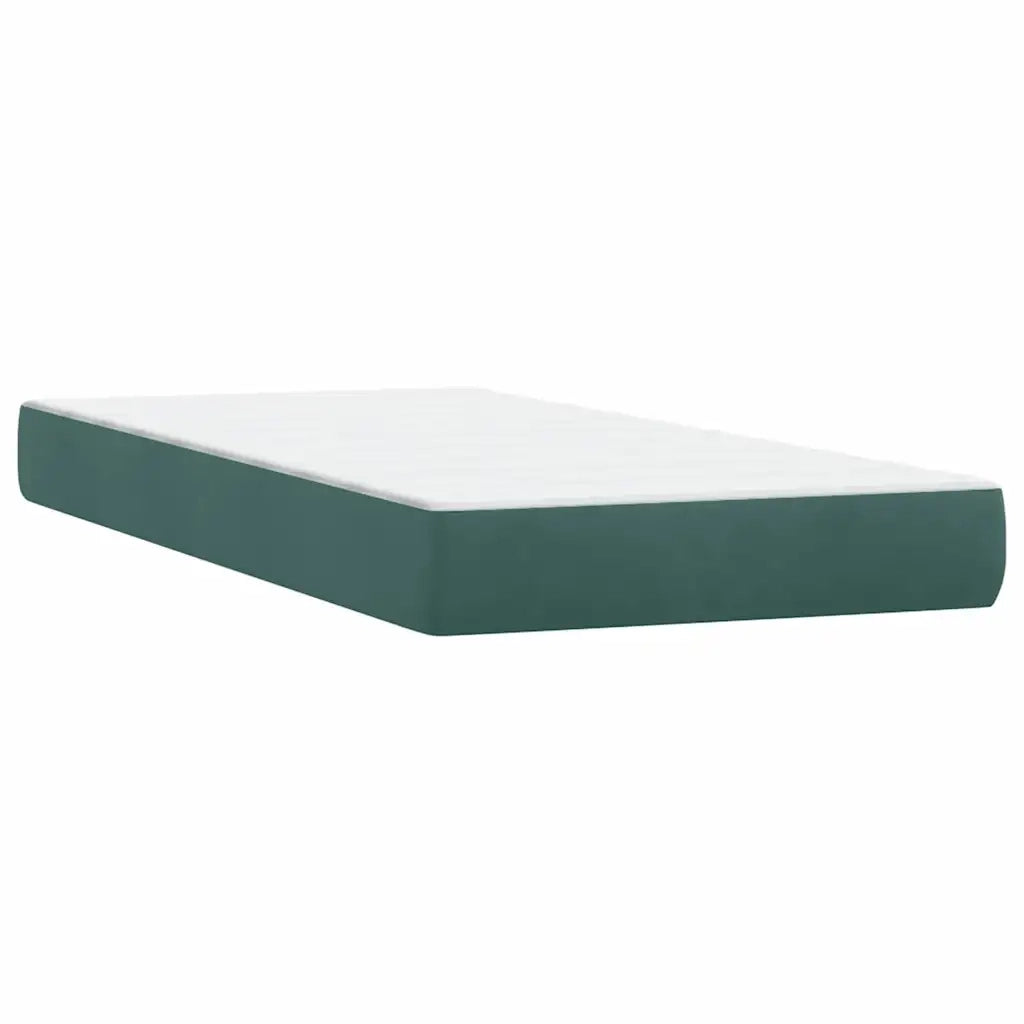 vidaXL Giroletto a Molle con Materasso Verde Scuro 80x220 cm Velluto