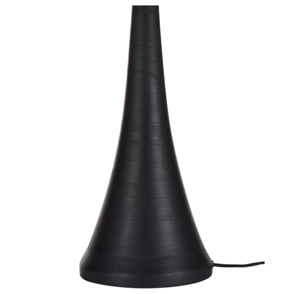 Lampada da tavolo a stelo con paralume in tessuto e base in in metallo nero Design moderno Accessori per la casa Soggiorno