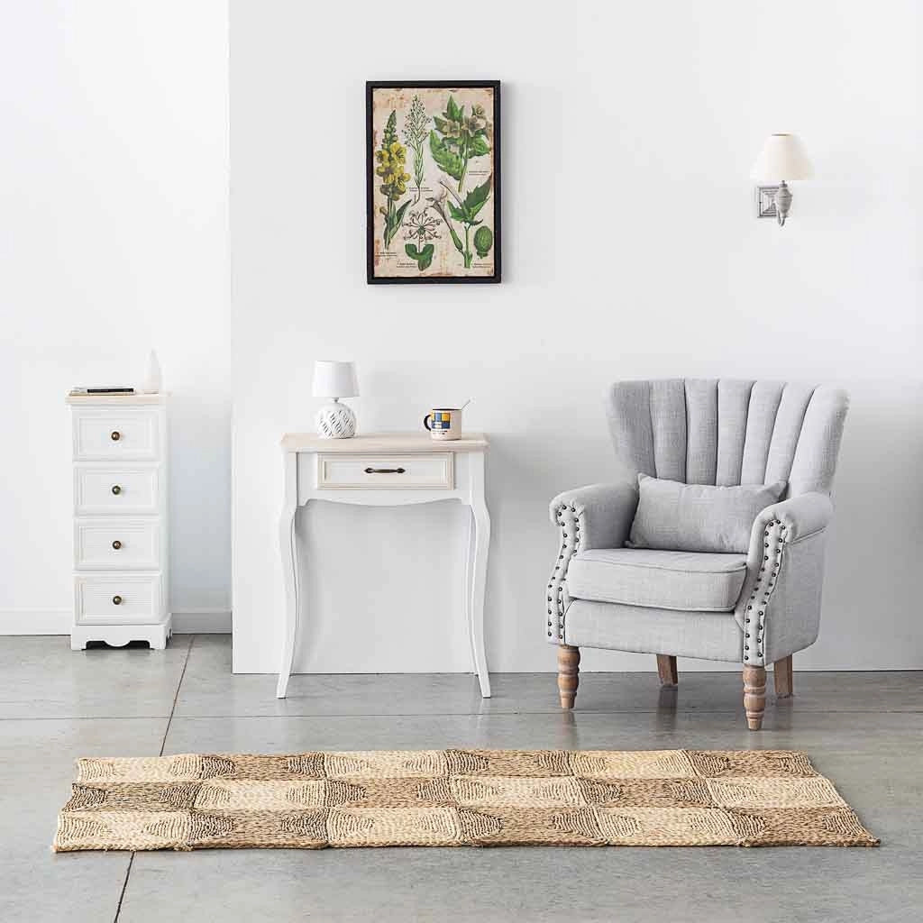 Lampada da tavolo in metallo bianco 14x14x21h