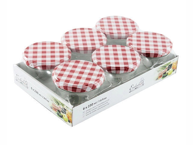 Weck Set 6 Vasetti Decorati Einkoch 230ml. Bassi