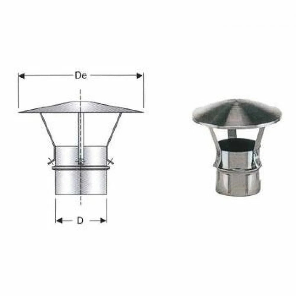 Inox mono parete aisi 316 cappel lo cinese d.080 b08x9sh91v