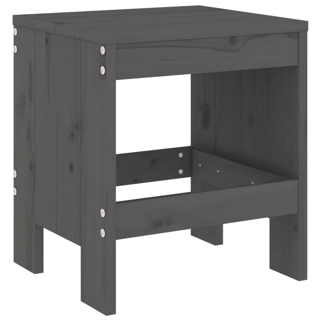 Set da Pranzo per Giardino 5pz Grigio in Legno Massello di Pino 3157711
