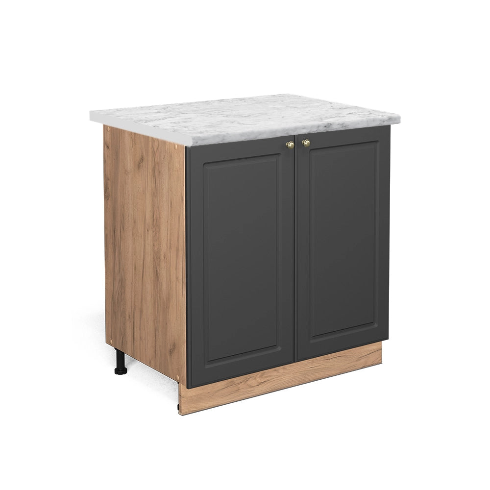 Mobiletto base cucina Fame-Line Antracite-oro/Rovere dorato 80 cm con ripiano, PL Marmo Vicco