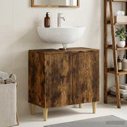 Armadio per Lavabo da Bagno ARNHEM Rovere Fumo 896570