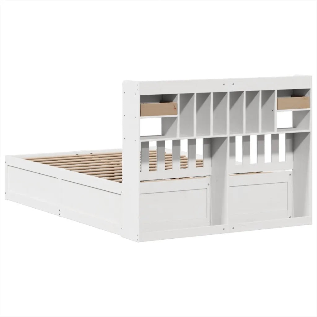 Letto senza Materasso Bianco 140x190 cm Legno Massello di Pino