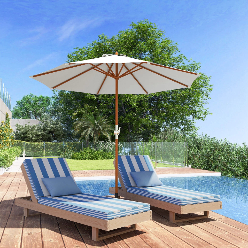 Parasole in legno Parasol Giardino di parasole in legno Parasol Balcone Parasole 2;5 m Crema