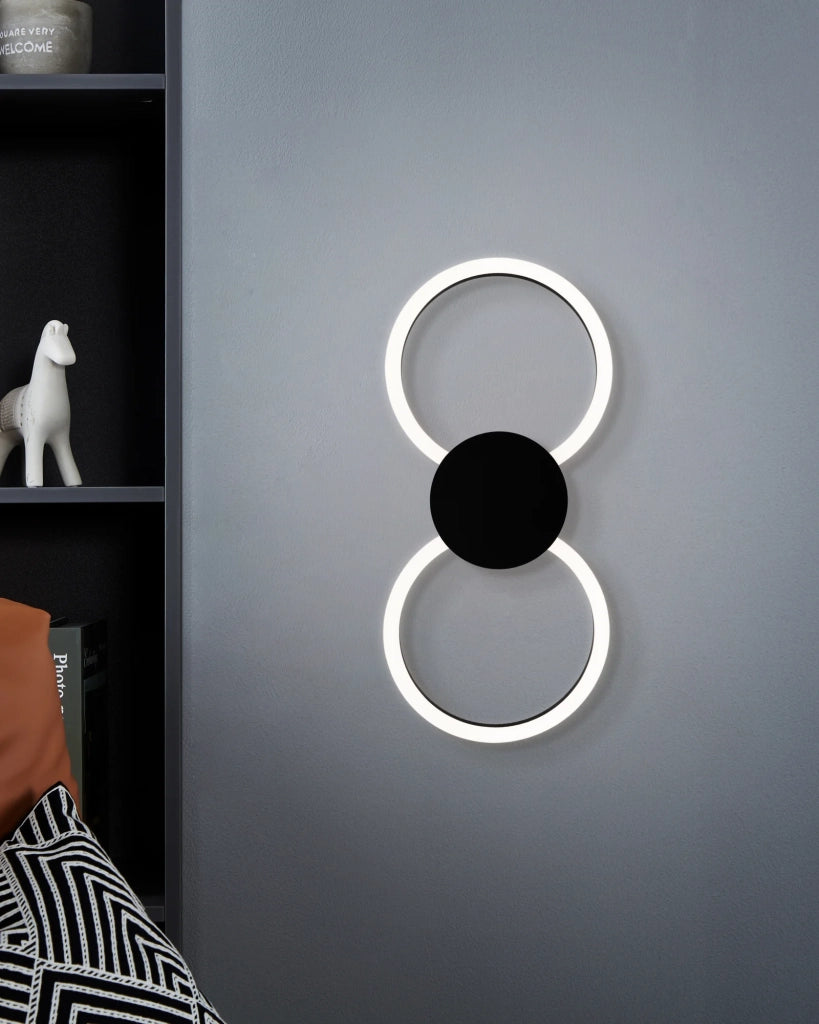 Plafoniera Moderna Venticello 1 Alluminio Nero 2 Luci Led 20,91W 2400+135Lm