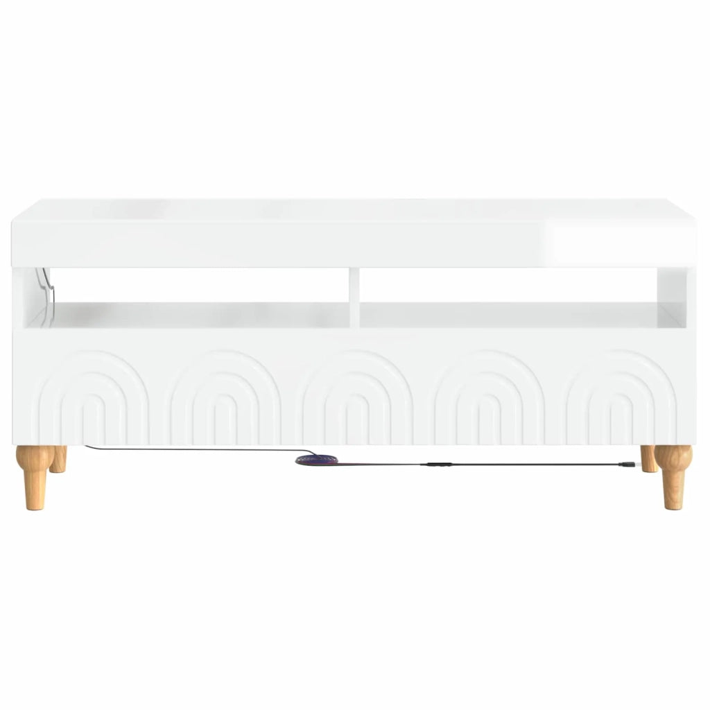 Mobile TV LED Bianco Lucido Legno ingegnerizzato 896329