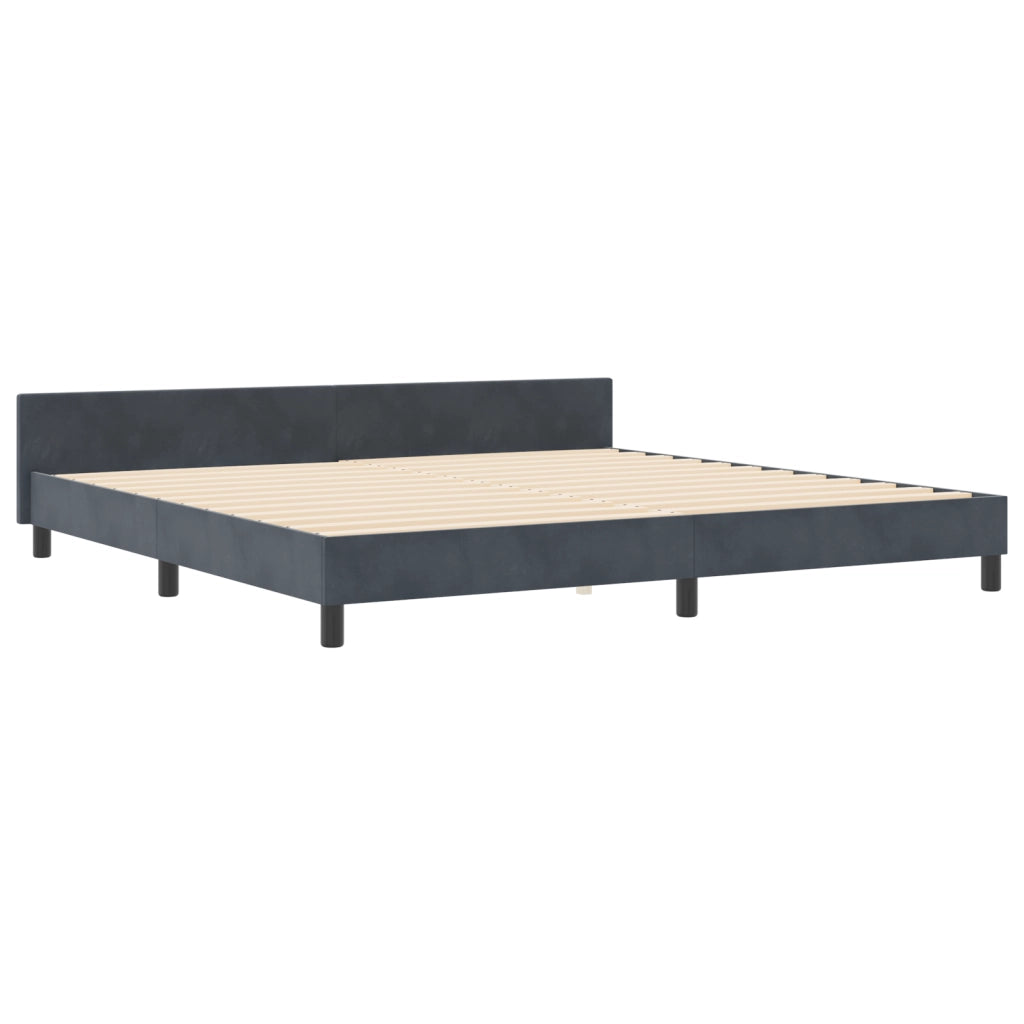 Letto Matrimoniale Grigio Scuro 200x200 cm in Velluto