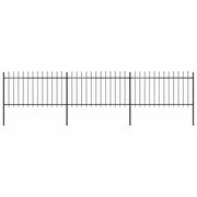 Recinzione da Giardino con Punta a Lancia in Acciaio 504x100 cm Nera 277613