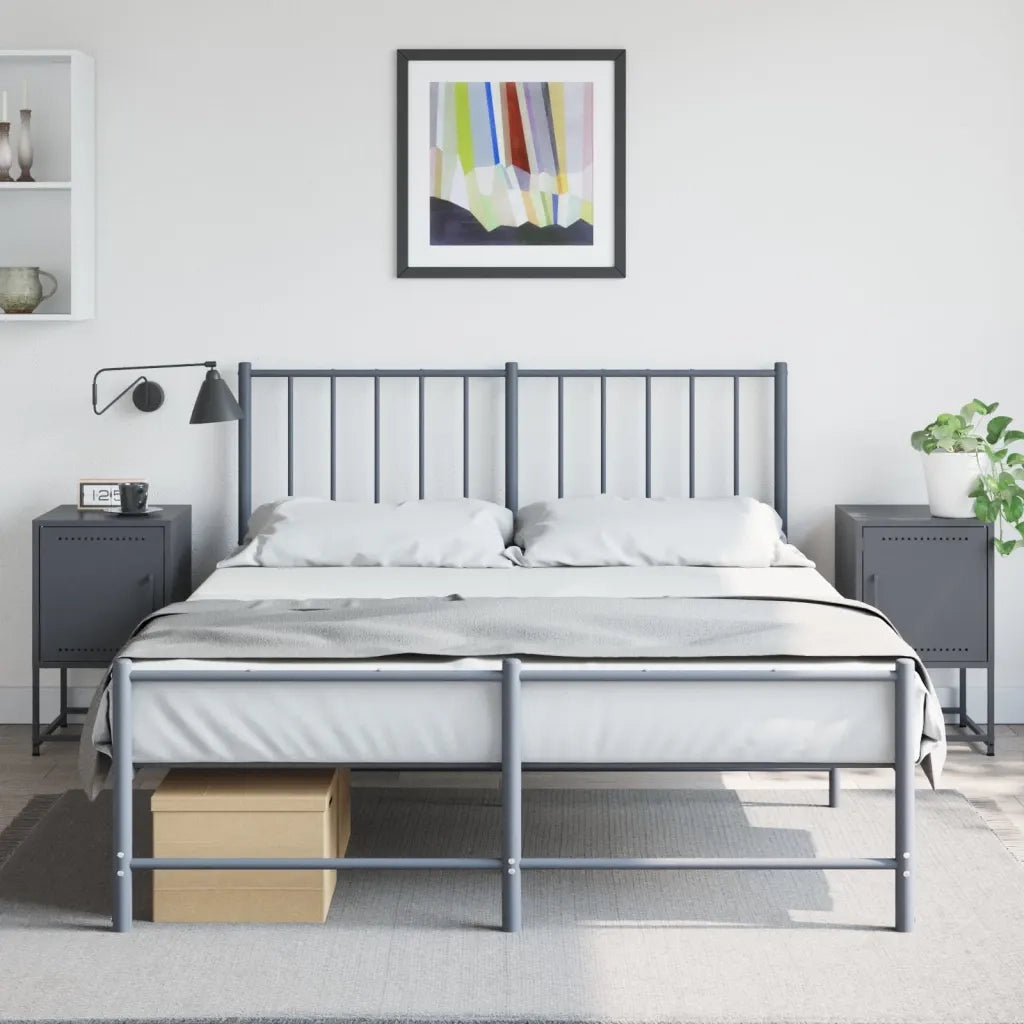 Set di 2 Comodini | Armadio da Notte | Mobiletto da notte Antracite 36x39x60,5 cm in Acciaio