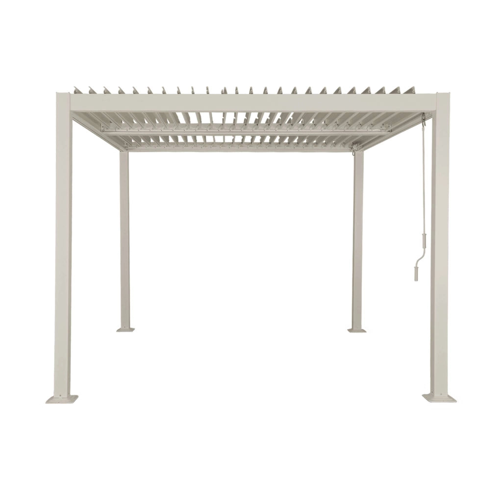 Pergola bioclimatica 3x3m in alluminio e acciaio, lamelle orientabili,