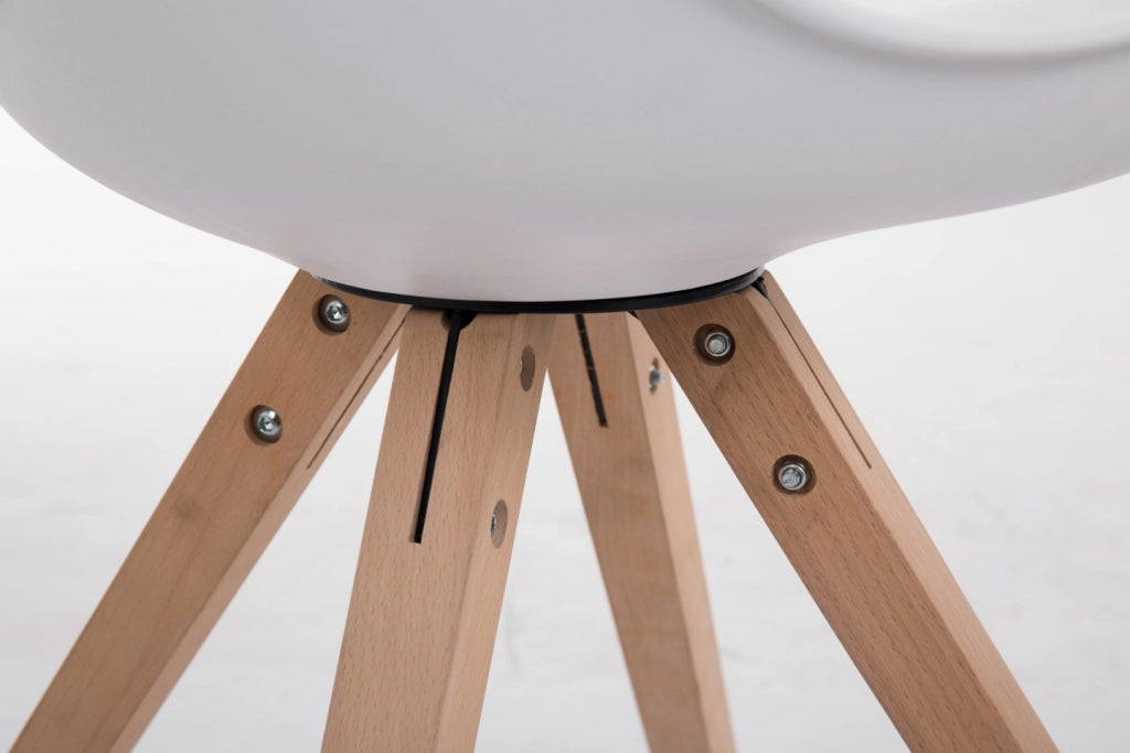 Sedia Toulouse in similpelle gambe quadrate bianco,natura