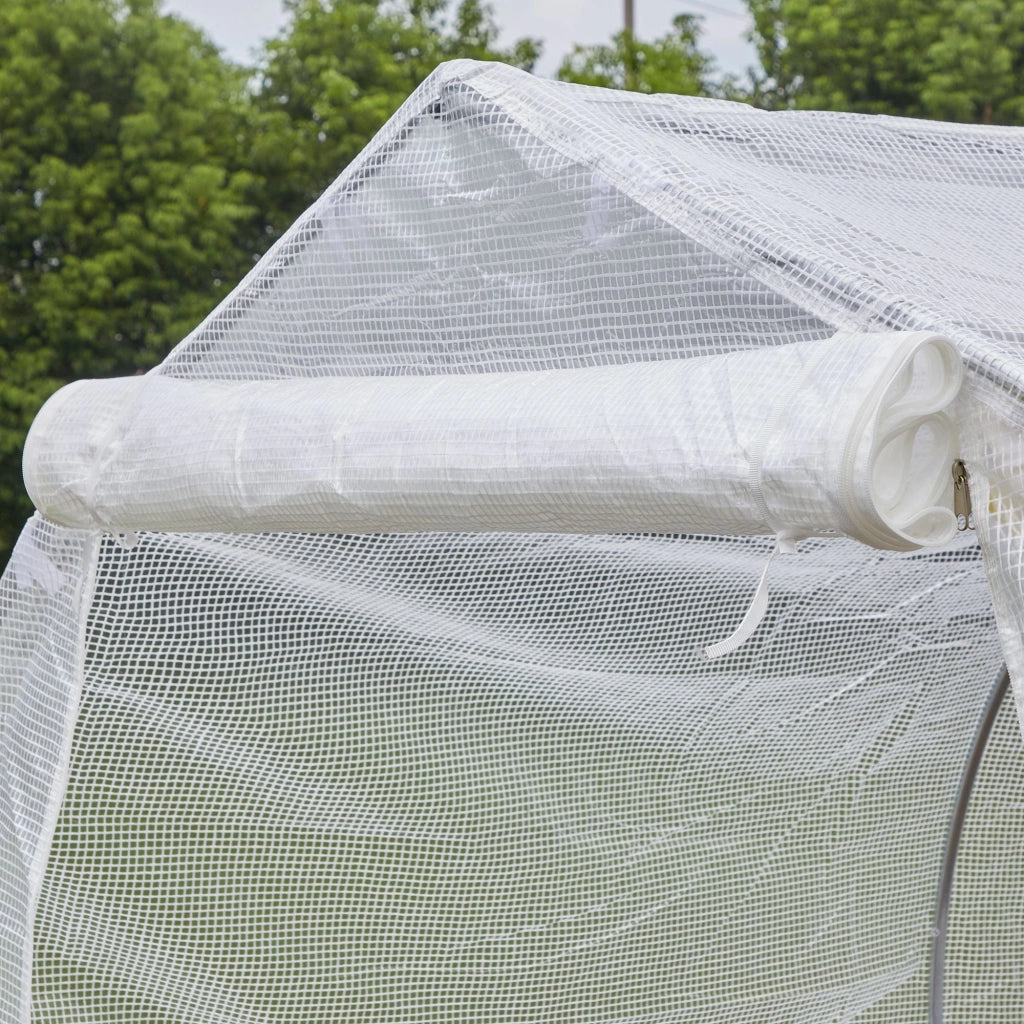 Serra da Giardino Tunnel 4x2x2 m ¨C zephmum ¨C Bianco con 6 Finestre