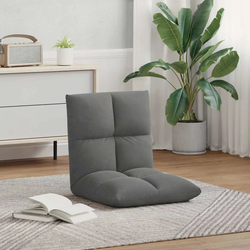 Sedia da Pavimento Grigio scuro 50 x 61 x 57 cm Velluto 42028151