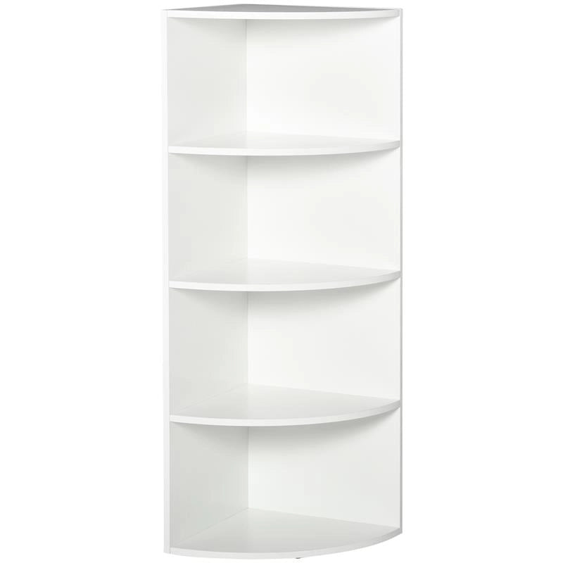 LIBRERIA AD ANGOLO 4 RIPIANI A MURO E PARETE 39.5 X 39.5 X 120 CM BIANCO