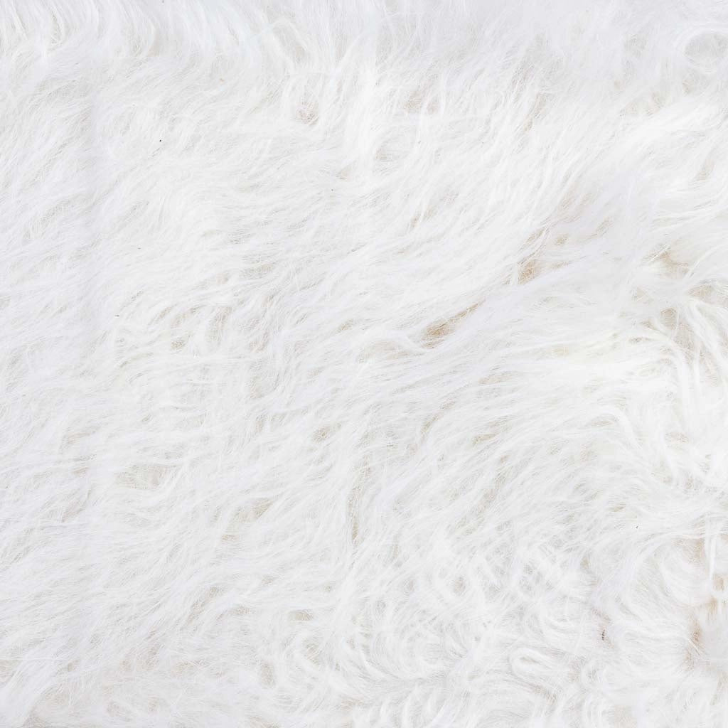 Sgabello in legno rivestito in tessuto bianco 37x26x43h cm