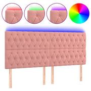 Testiera | Testata a LED rosa 200x7x118/128 cm in Velluto