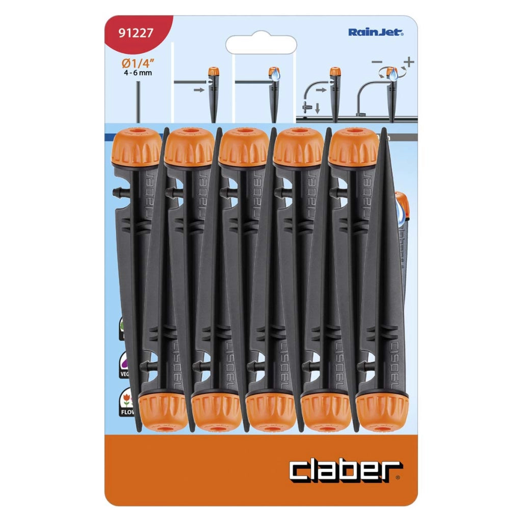 GOCCIOLATORE SPIKE + ASTA SELF CLABER - RAINJET 91227 LT/H  0-40 1/4 CF=PZ 10- 6 confezioni