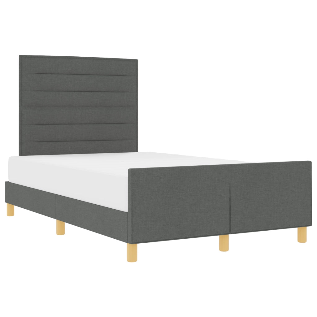 Struttura Letto in Tessuto Grigio Scuro 120x190 cm