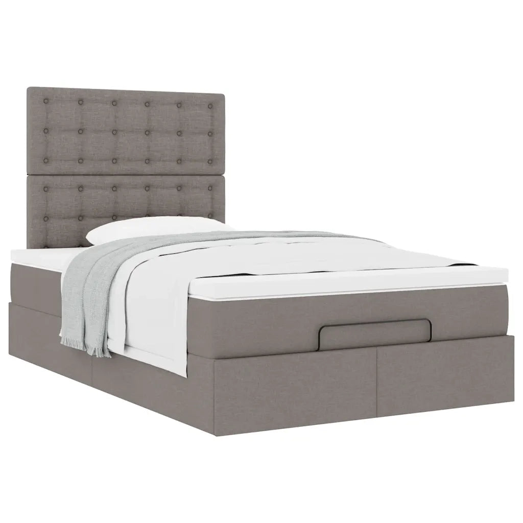 Struttura Letto Pouf con Materasso Tortora 120x190 cm Tessuto 3313310