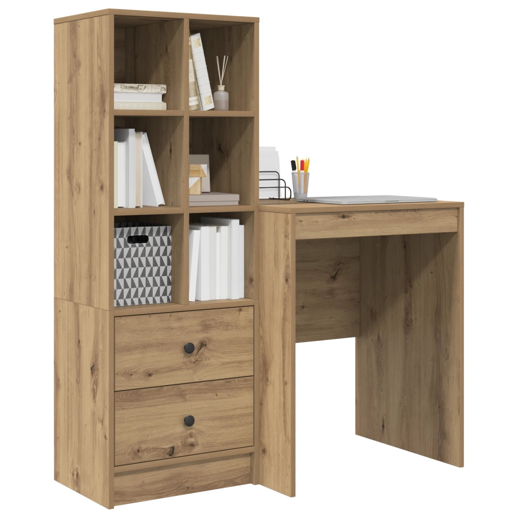 Scrivania con spazio di archiviazione Rovere artigianale Legno ingegnerizzato