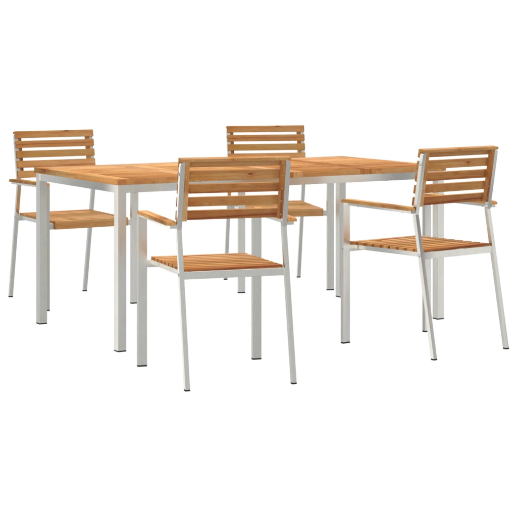 Set pranzo giardino  5 pezzi in legno massello di teak