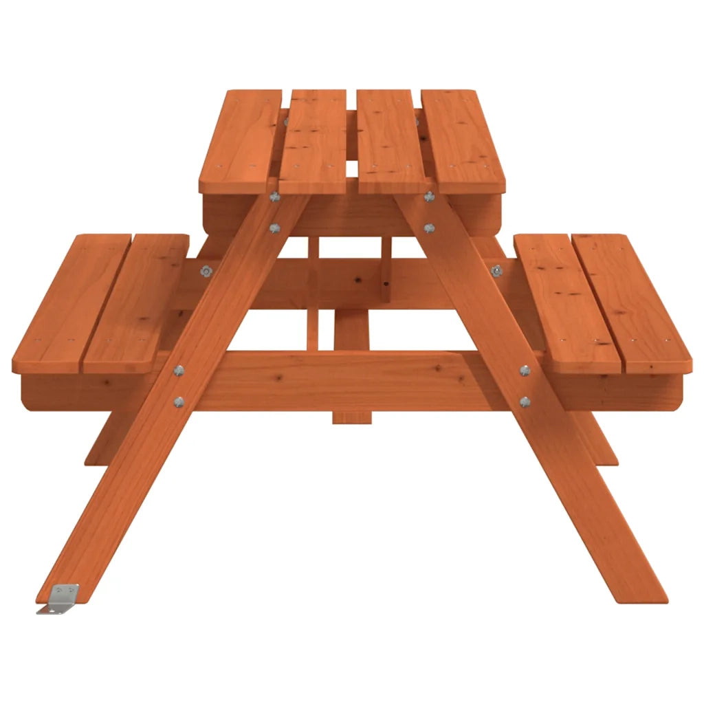 Tavolino da Giardino | Tavolo da Picnic per 4 Bambini con Foro Ombrellone Legno Abete