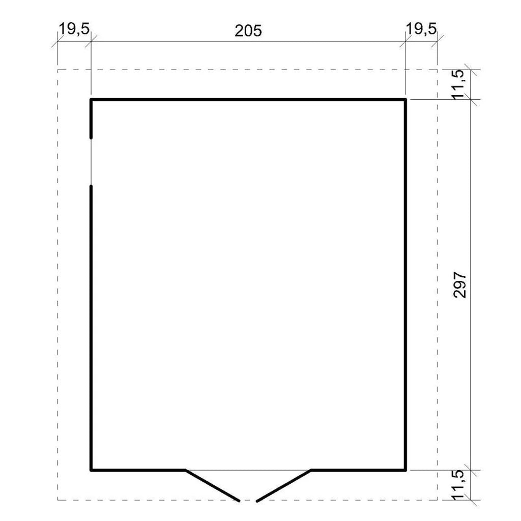 Garage in legno naturale A222x320x244 cm/6 m2 - TIMBELA M105