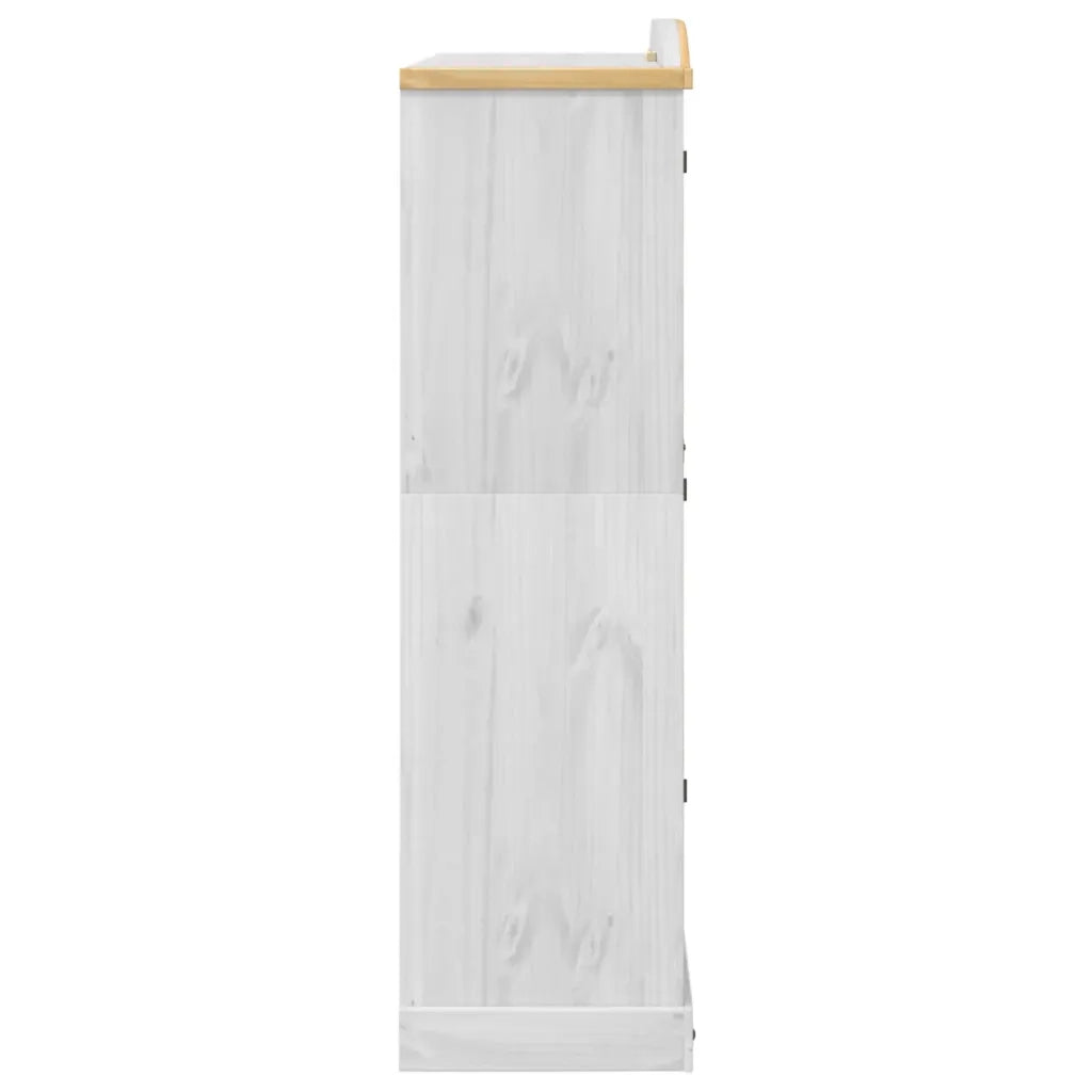 Armadio Corona Bianco 151,5x52x186 cm in Legno Massello di Pino 4012161