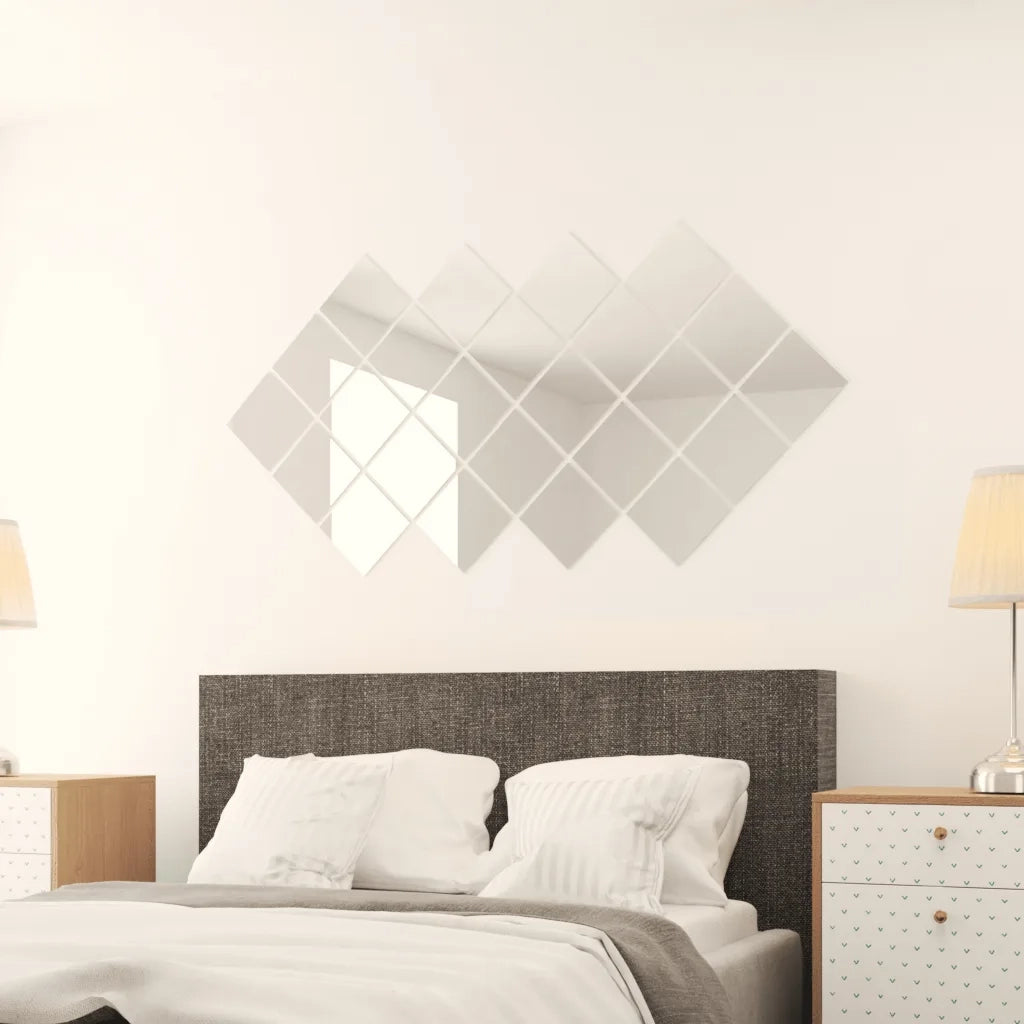 24 pz Piastrelle a Specchio Quadrate in Vetro CFW7843673