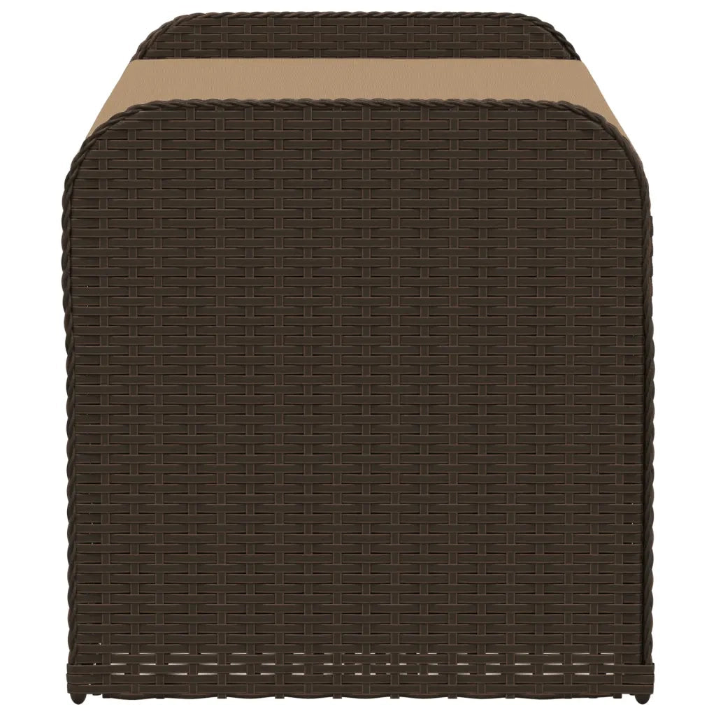 Cassapanca con Cuscino-Baule-Panca con ContenitoreMarrone 115x51x52 cm in Polyrattan