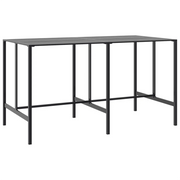 Tavolino da Giardino | Tavolo da Bar Nero 200x100x110 cm Acciaio Verniciato a Polvere