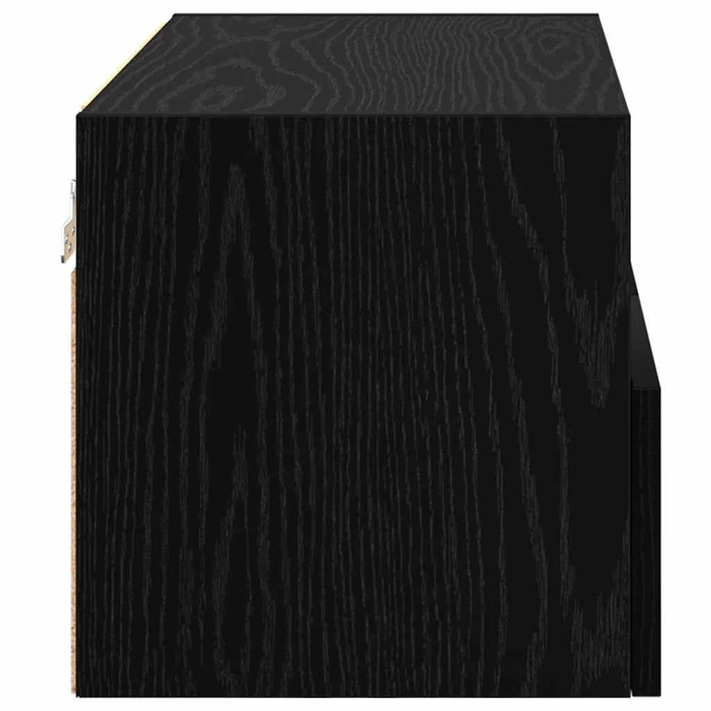 Mobile TV da parete-Mobile TV a Muro-Credenza TV Rovere Nero 60 x 30 x 30 cm