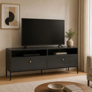 Limanesi, Mobile Porta tv 2 Cassetti, 150x40x60h cm Nero