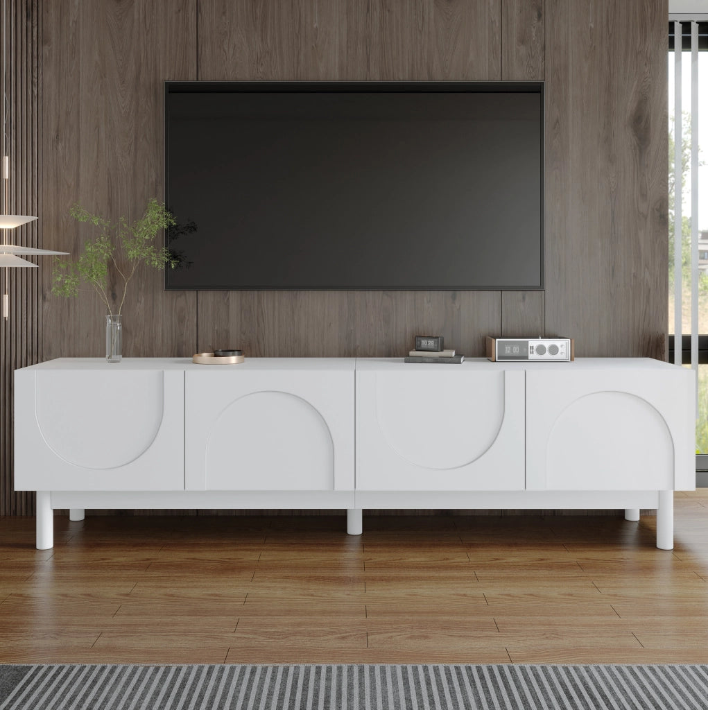 Mobile TV moderno a 4 ante con ripiani, 169 cm