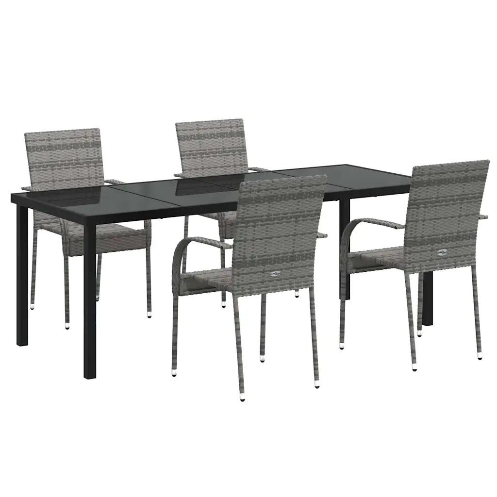 Set da Pranzo per Giardino 5 pcs Grigio 3379414