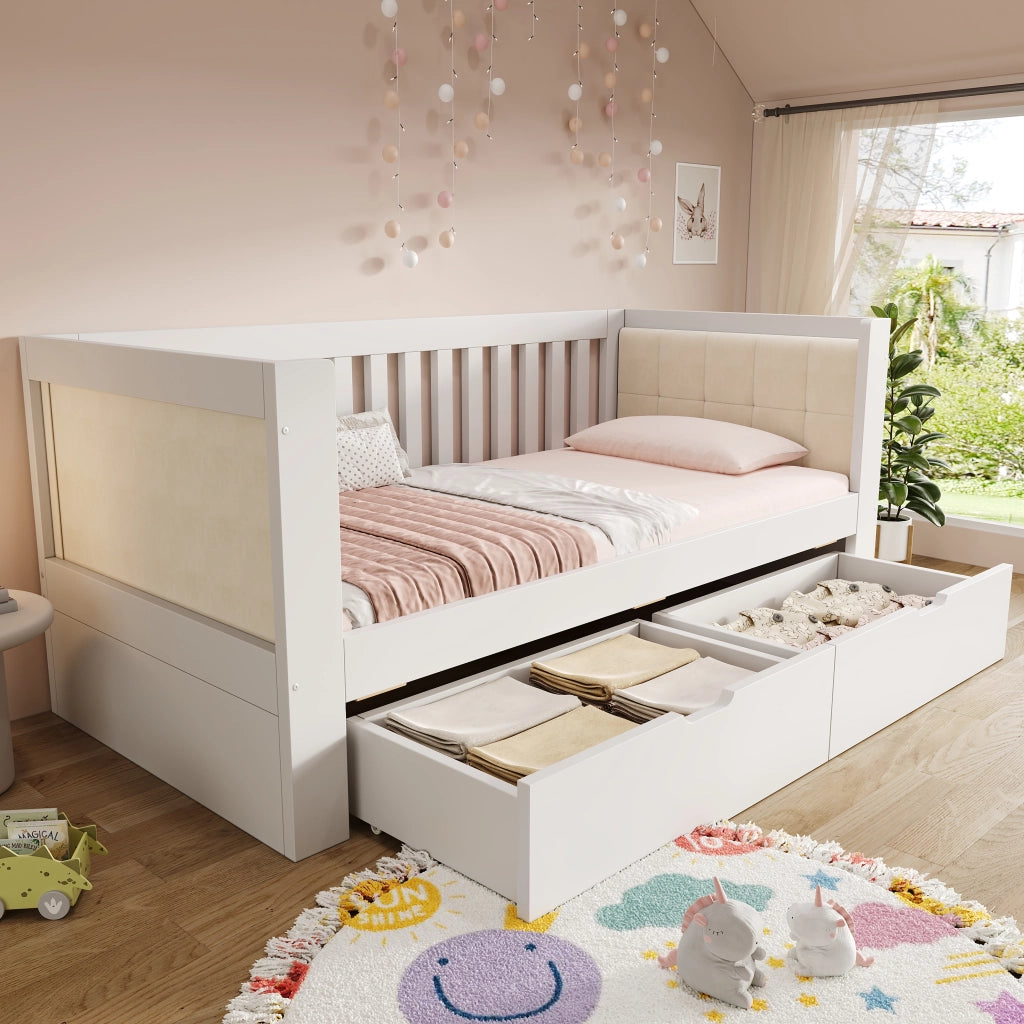LETTO Giorno con letto estraibile 90x200 cm Legno Bianco