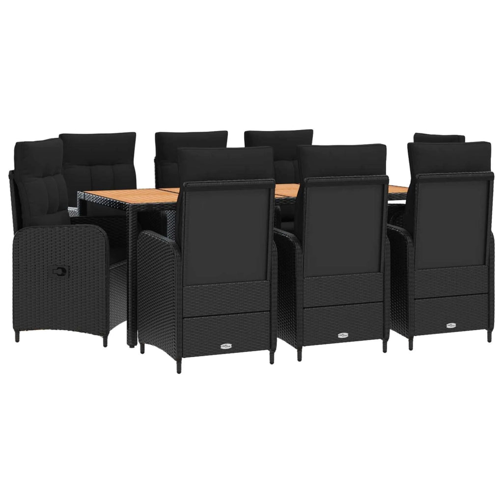Set da pranzo per esterni 9 pz Nero 3422275