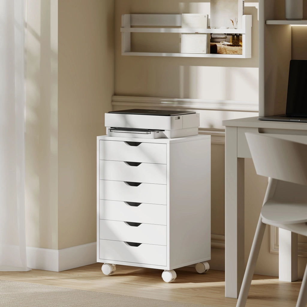 Cassettiera con Ruote ¨C zephmum ¨C 6 Cassetti Bianco