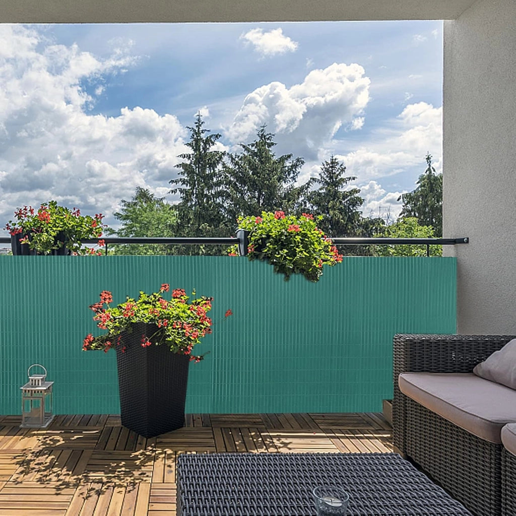 Canniccio PVC Recinzione 120x500cm Tappetino Privacy per Balcone con Fascette Recinzioni e Decorazioni Protezione dal Vento Impermeabile Senza Foratura, Verde