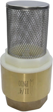 Terugslagventile 1 1/4" - Valvola di ritorno a terra - Filtro aspirante unico - Valvola di ritorno - Latta - Altezza 107 mm