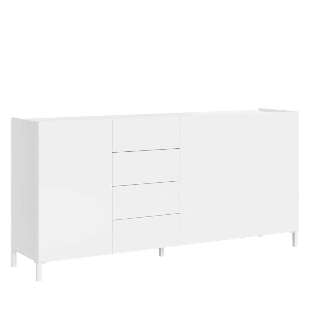 Madia 3 ante/4 cassetti 174x40x84 cm bianco lucido - SOLARIA