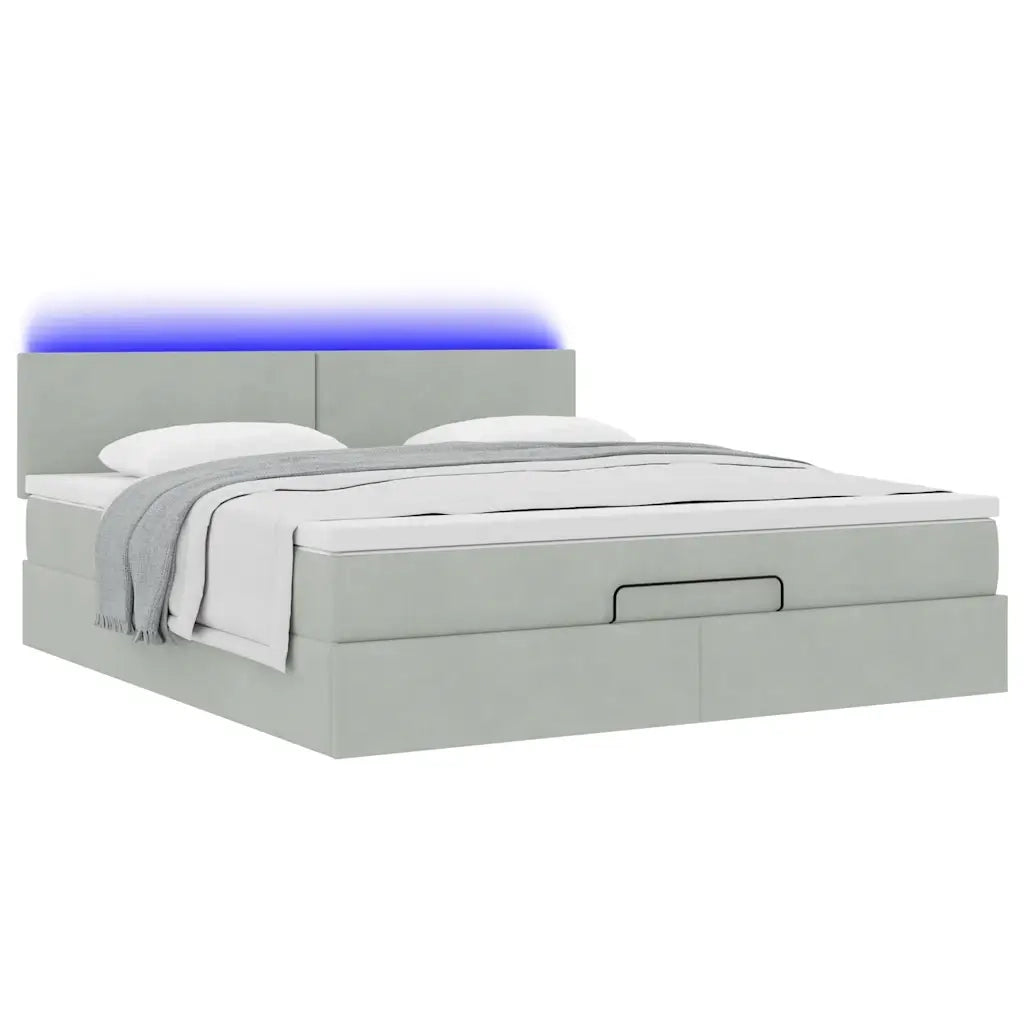 Struttura Letto Pouf con Materasso 180x200 cm in Velluto 3312566