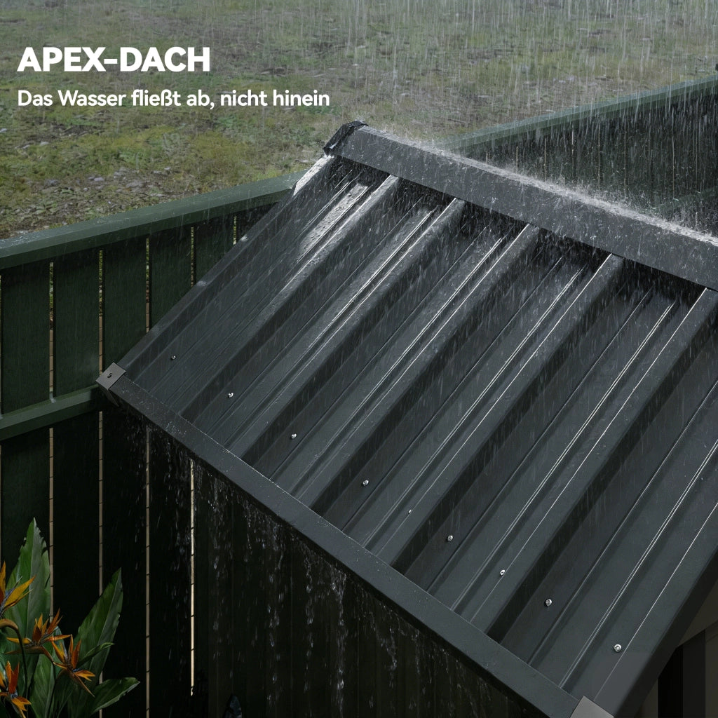 Casetta da giardino in metallo ¨C Zephmum ¨C Grigio 122x121x192 cm