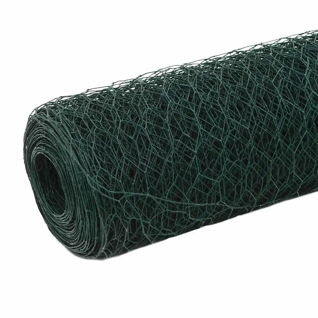 Recinzione in Rete per Pollaio in Acciaio e PVC 25x1,2 m Verdecod mxl 79632